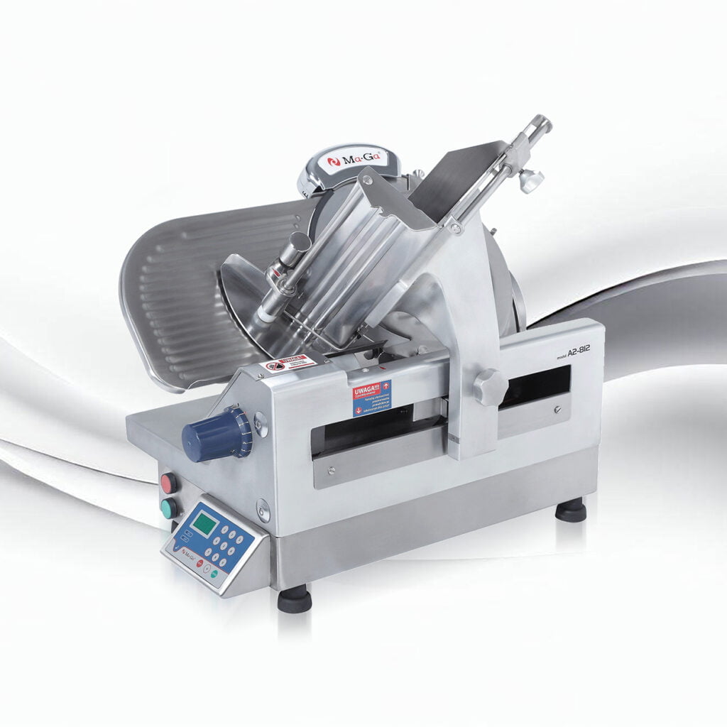 Krajalnica półautomatyczna A2-812 o wędlin i sera - widok z tyłu