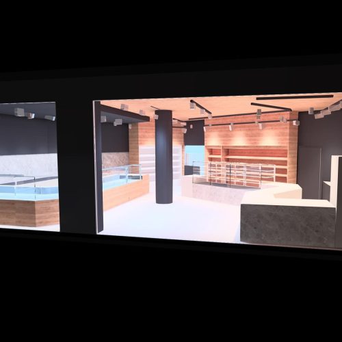 Projekt oświetlenia - sala sprzedaży